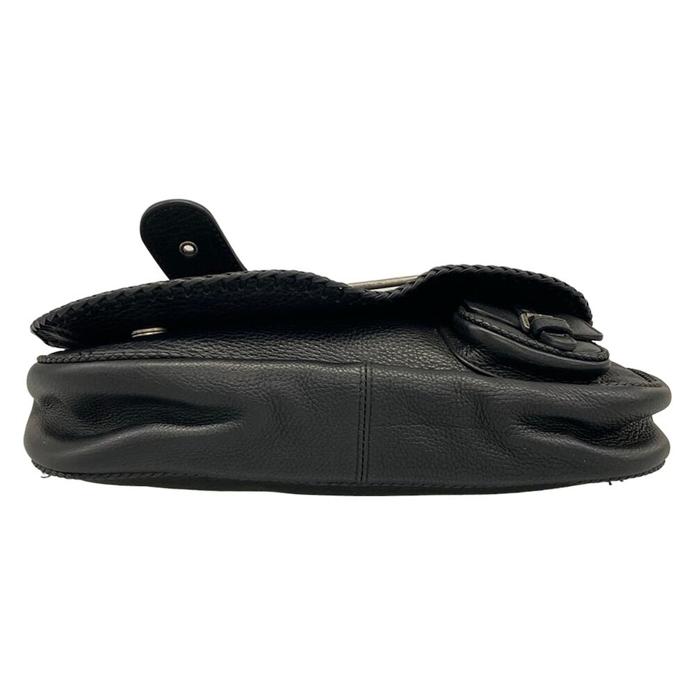 Christian Dior DIOR/ChristianDior Gaucho Handbag Black Silver Leather Hardware - Picture 5 of 15